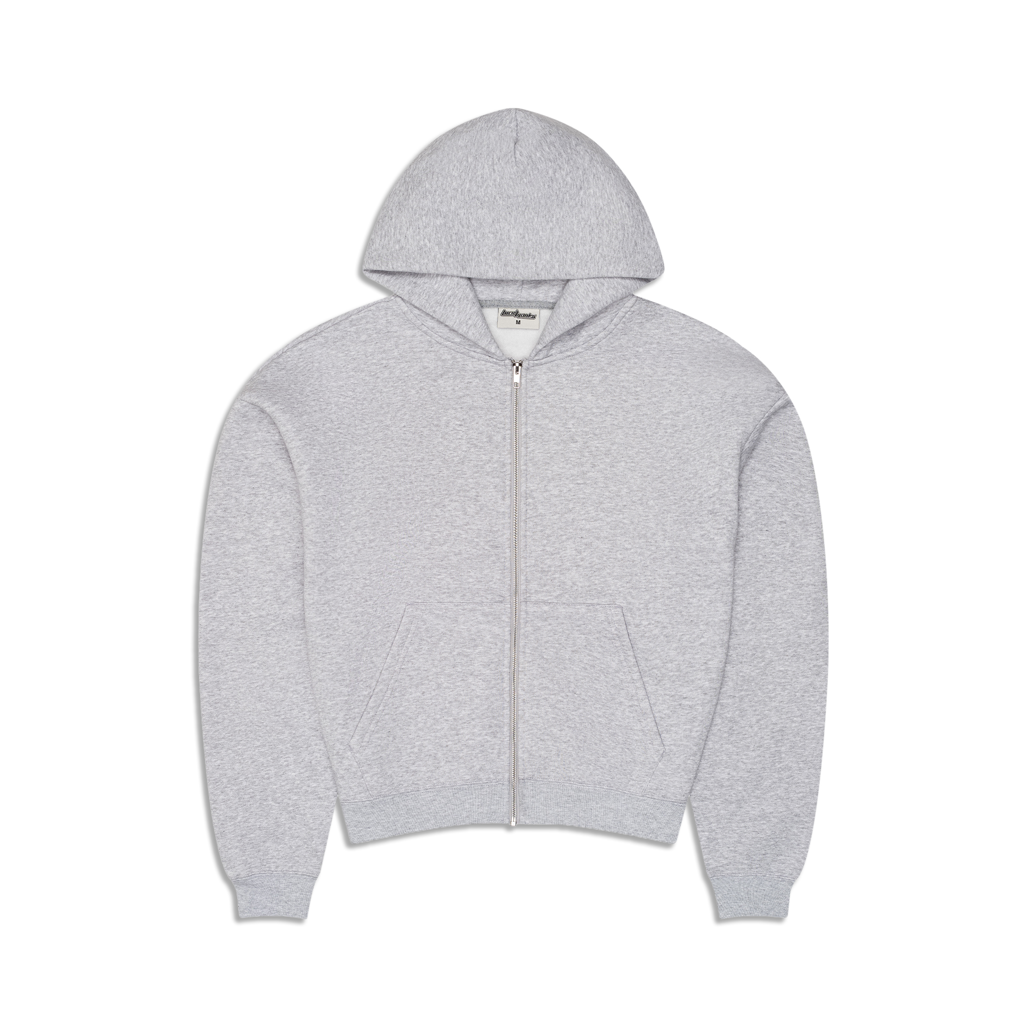 350 GSM 'Heather Grey' Zip-Up Hoodie