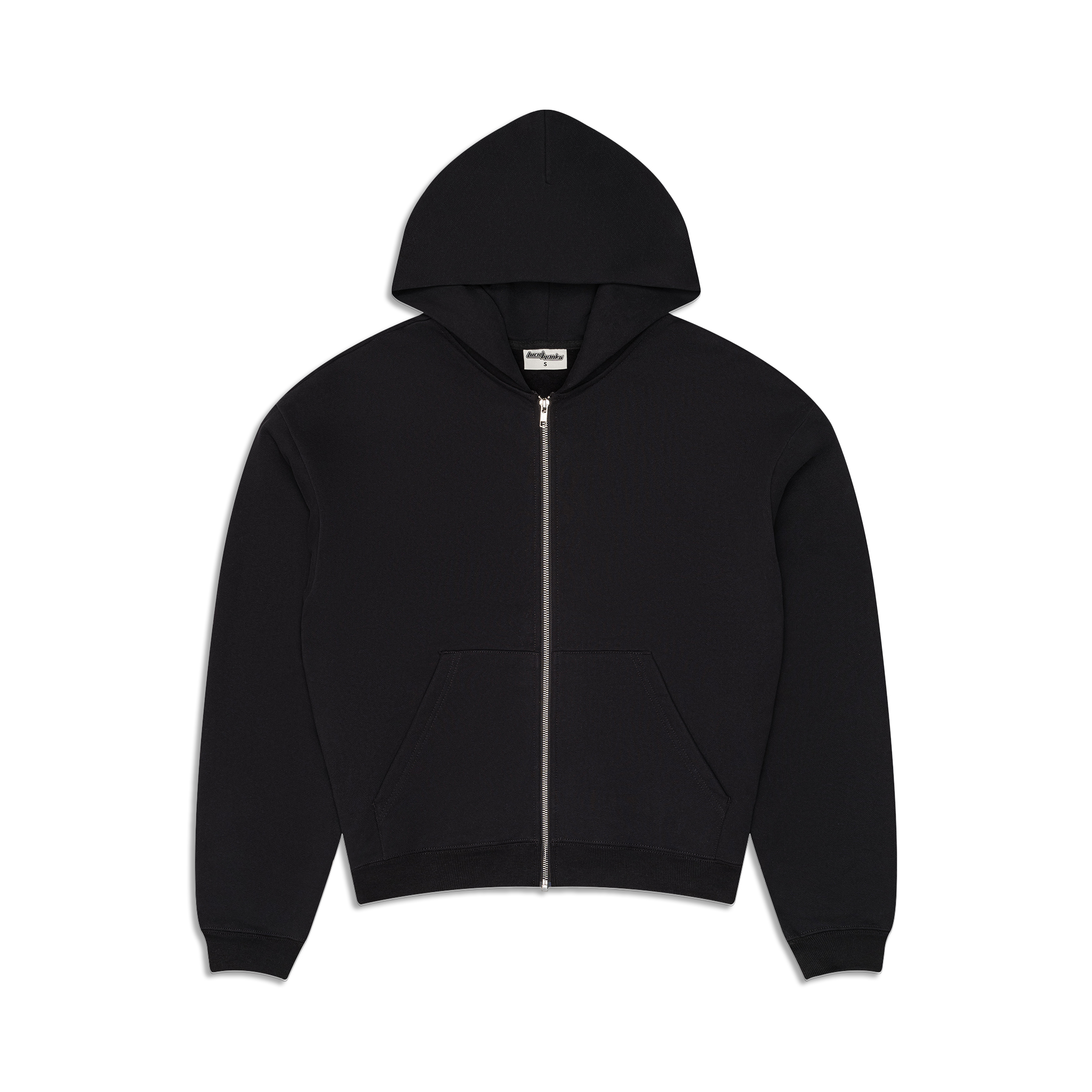 600 GSM 'Black' Zip-Up Hoodie