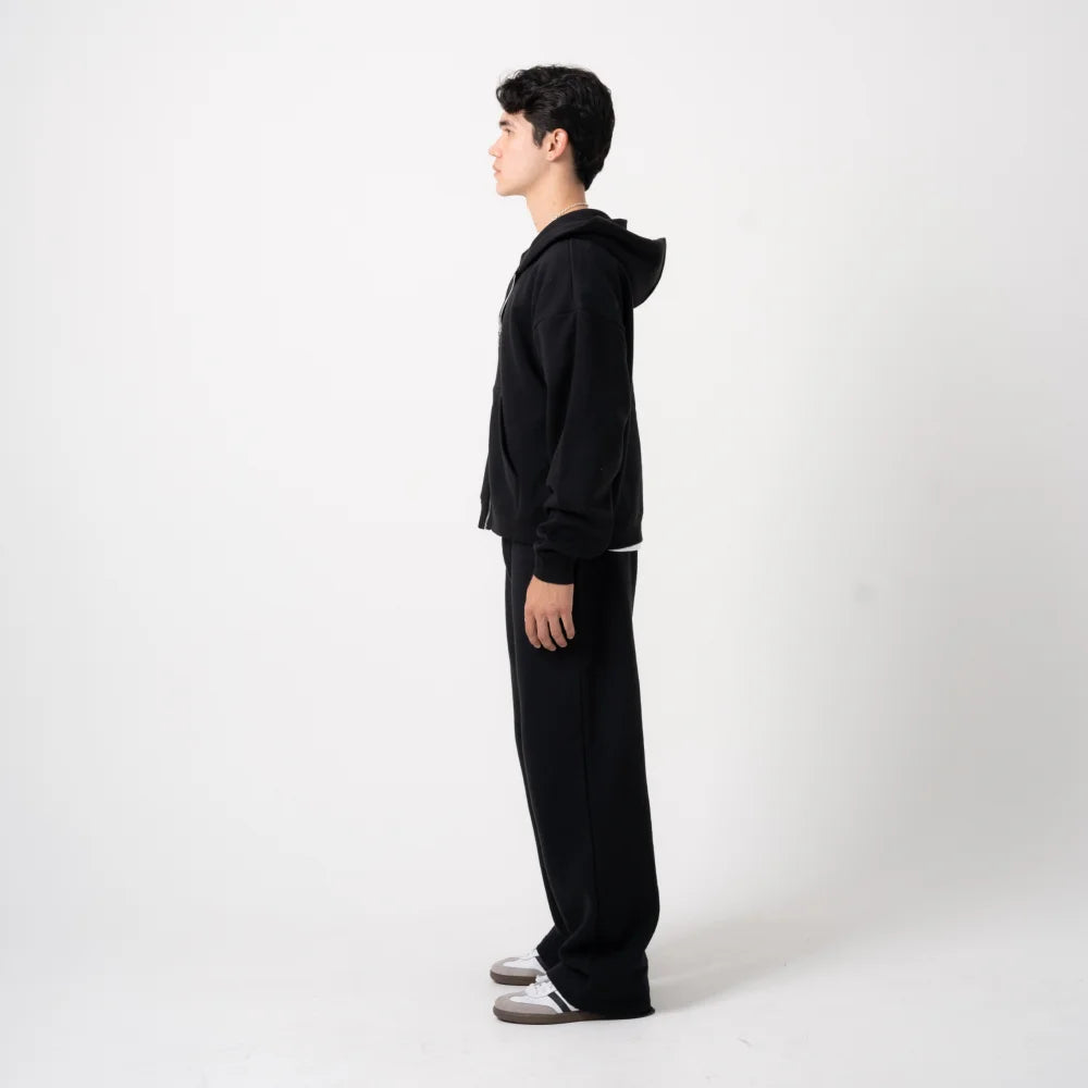 350 GSM 'Black' Zip-Up Hoodie