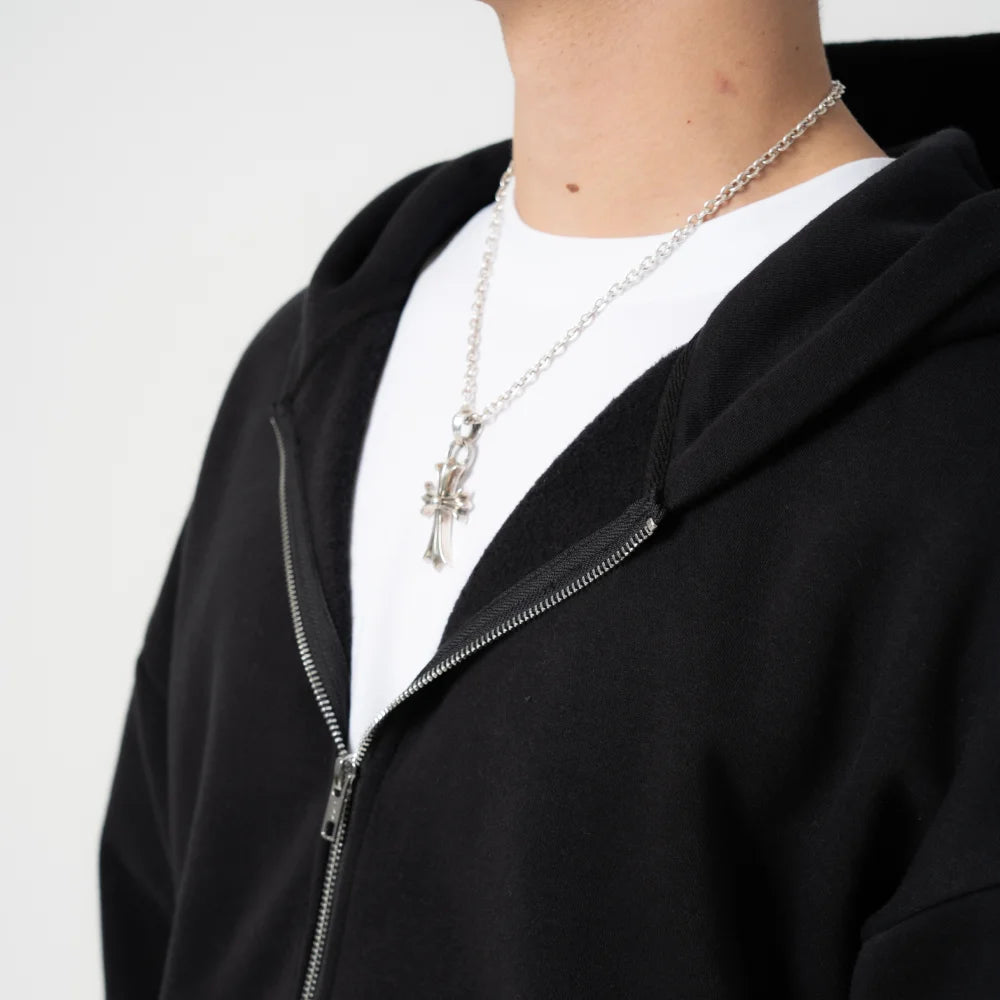 350 GSM 'Black' Zip-Up Hoodie