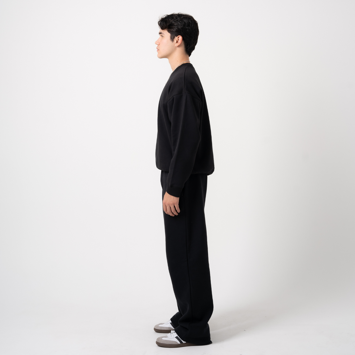 600 GSM 'Black' Fleece Crewneck