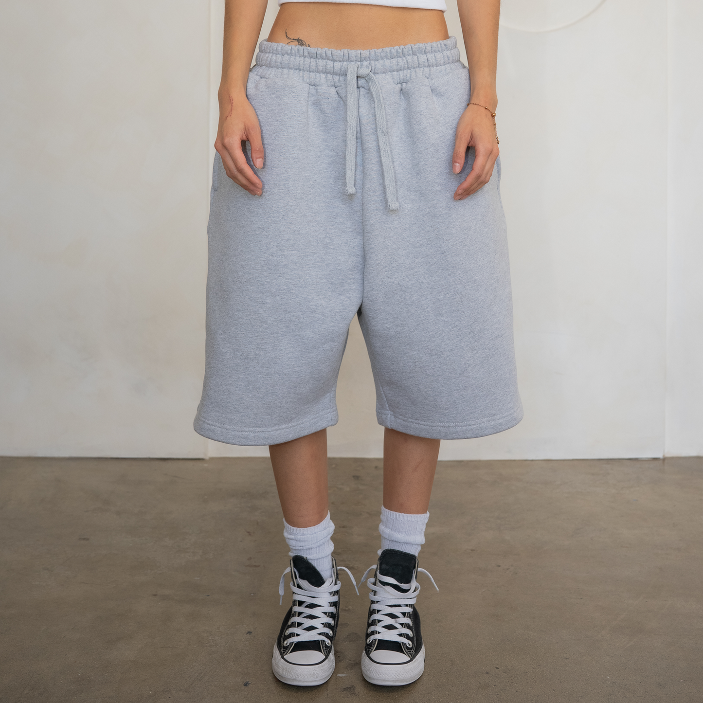 'Heather Grey' Baggy Sweat Shorts