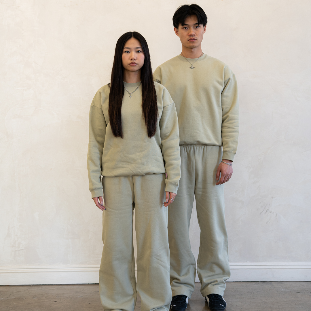 600 GSM 'Matcha' Fleece Crewneck