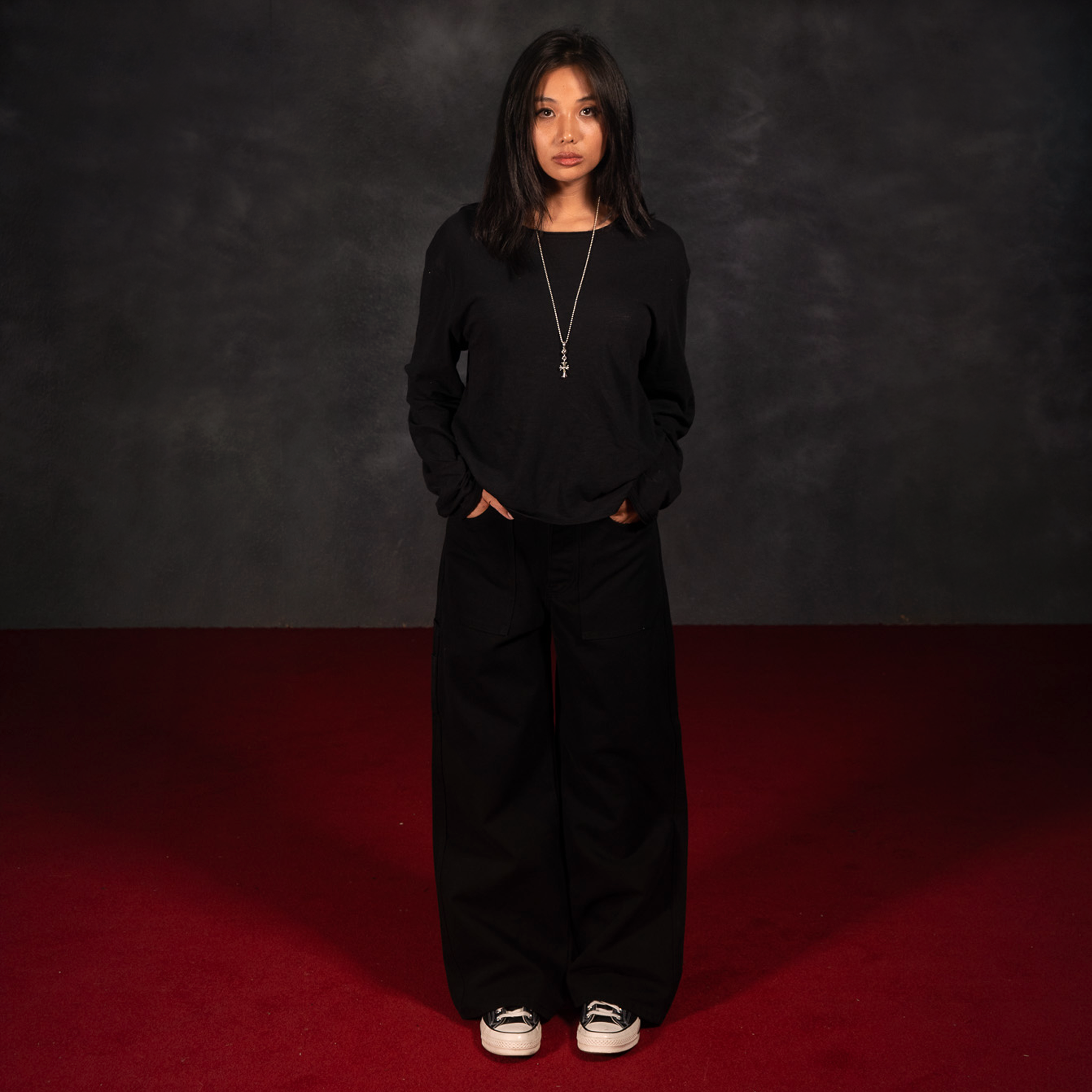 'Field' Black Canvas Pants