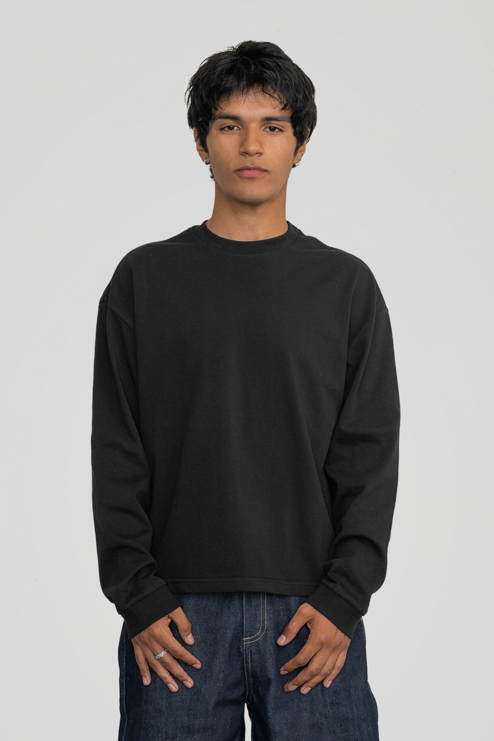 300 GSM 'Black' Long Sleeve Tee – LucidBlanks