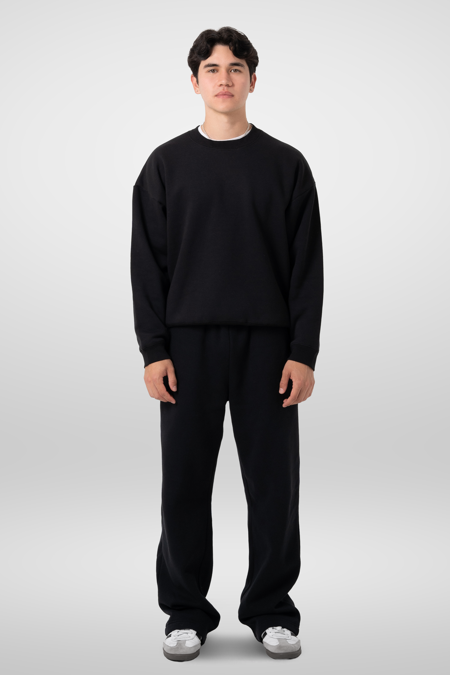 350 GSM 'Black' Fleece Crewneck