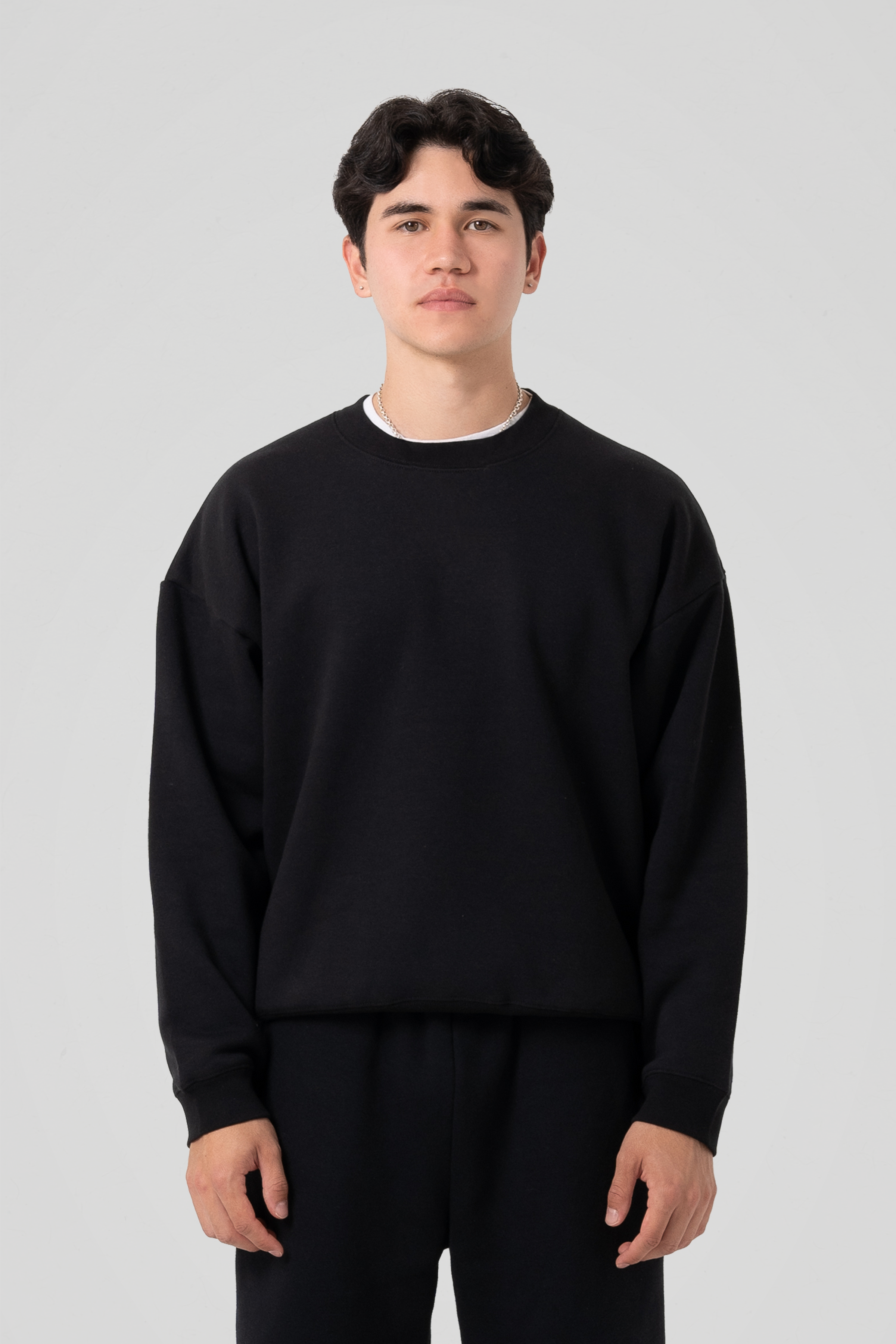 350 GSM 'Black' Fleece Crewneck