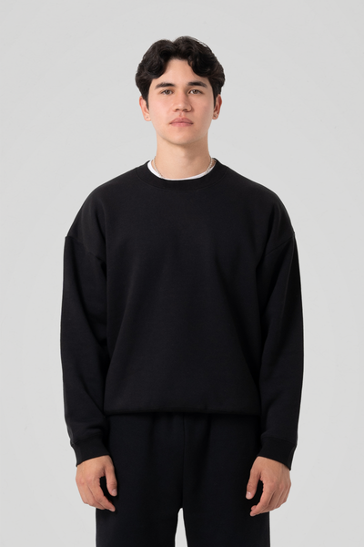 350 GSM 'Black' Fleece Crewneck – LucidBlanks