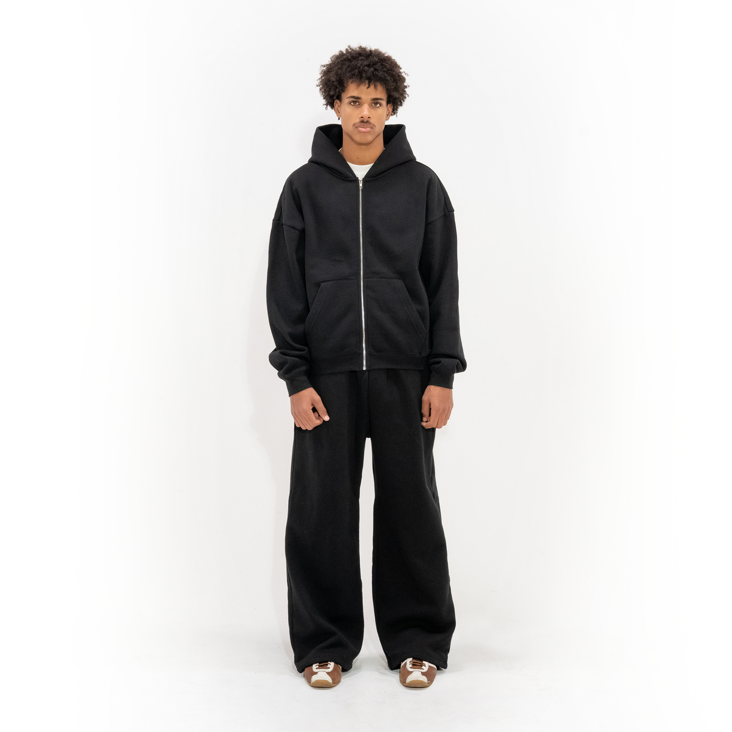 350 GSM 'Black' Zip-Up Hoodie