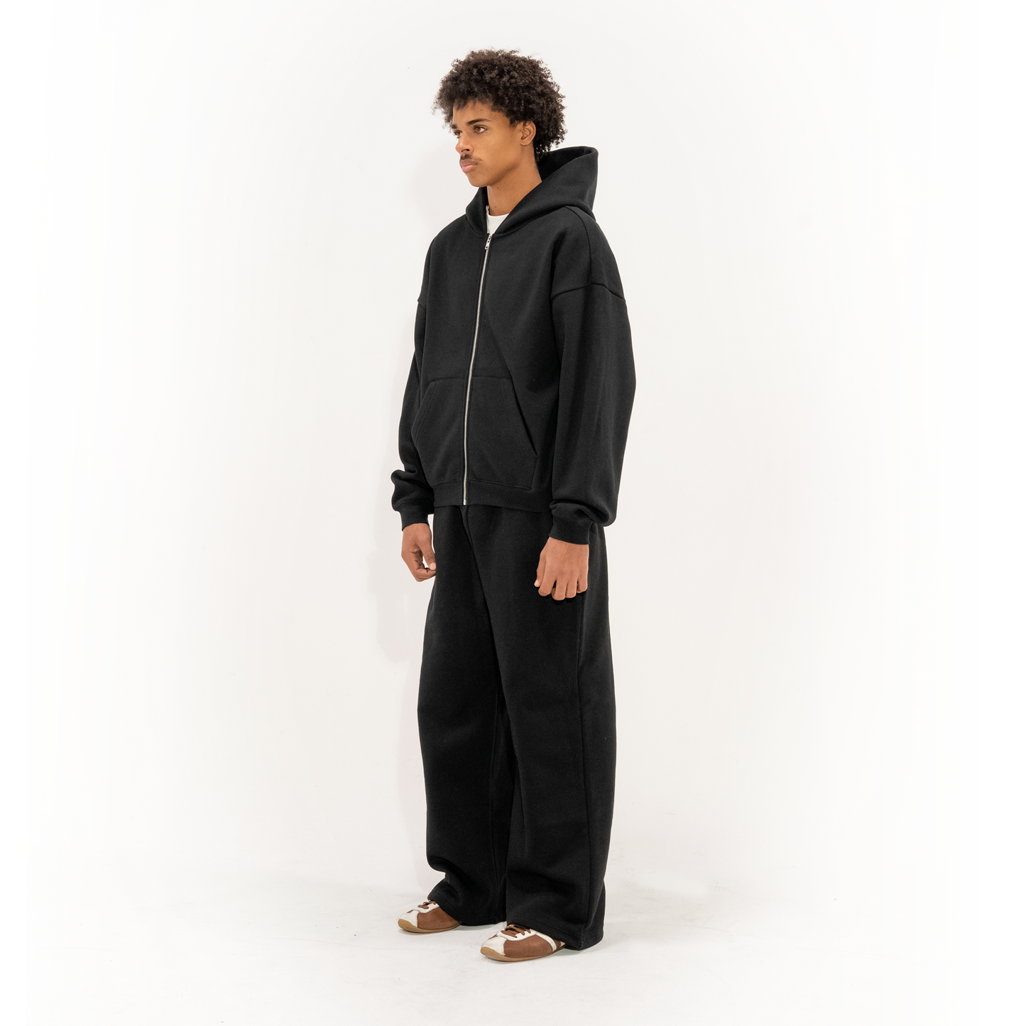 350 GSM 'Black' Zip-Up Hoodie