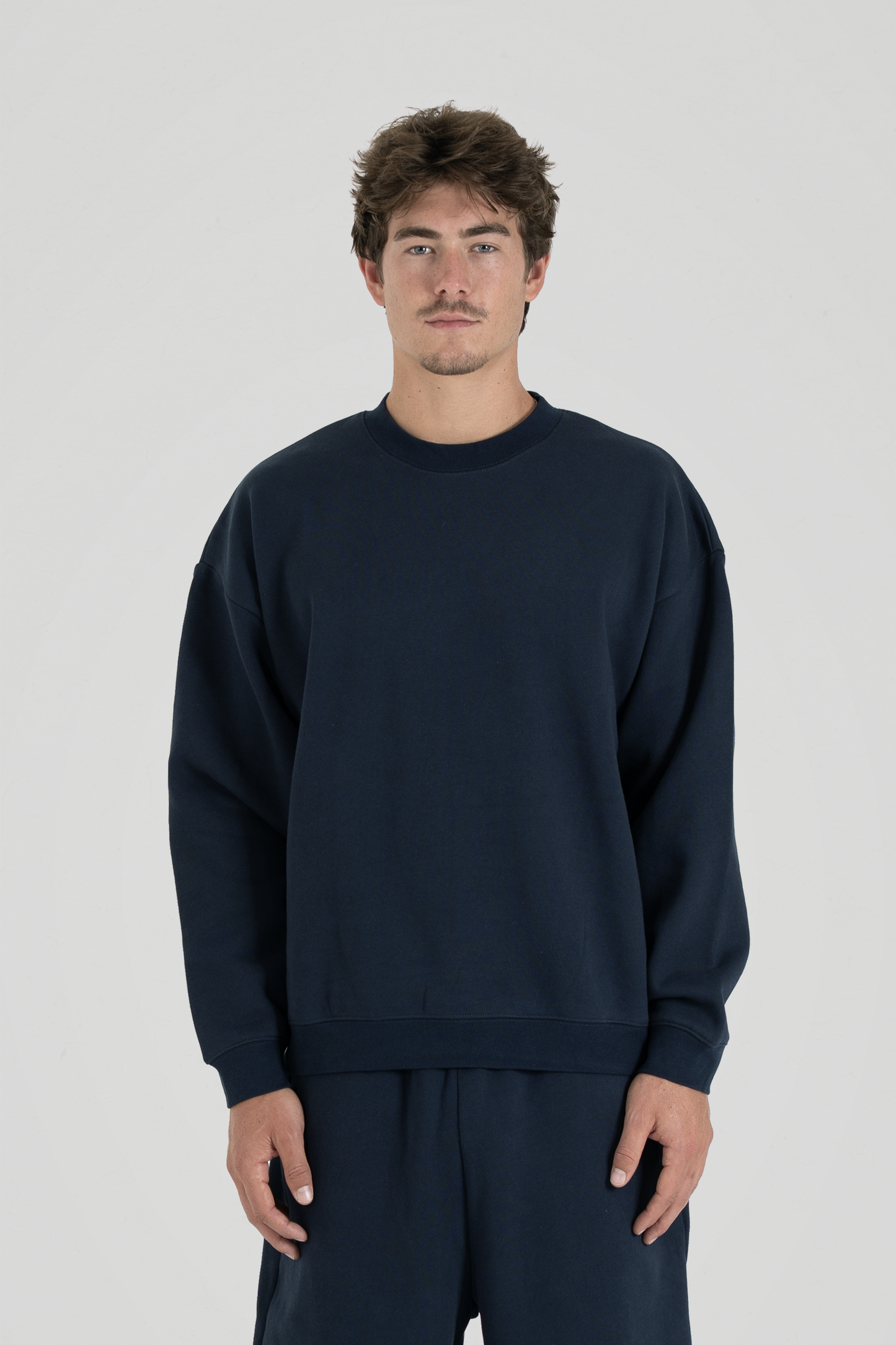 350 GSM 'Dark Navy' Fleece Crewneck