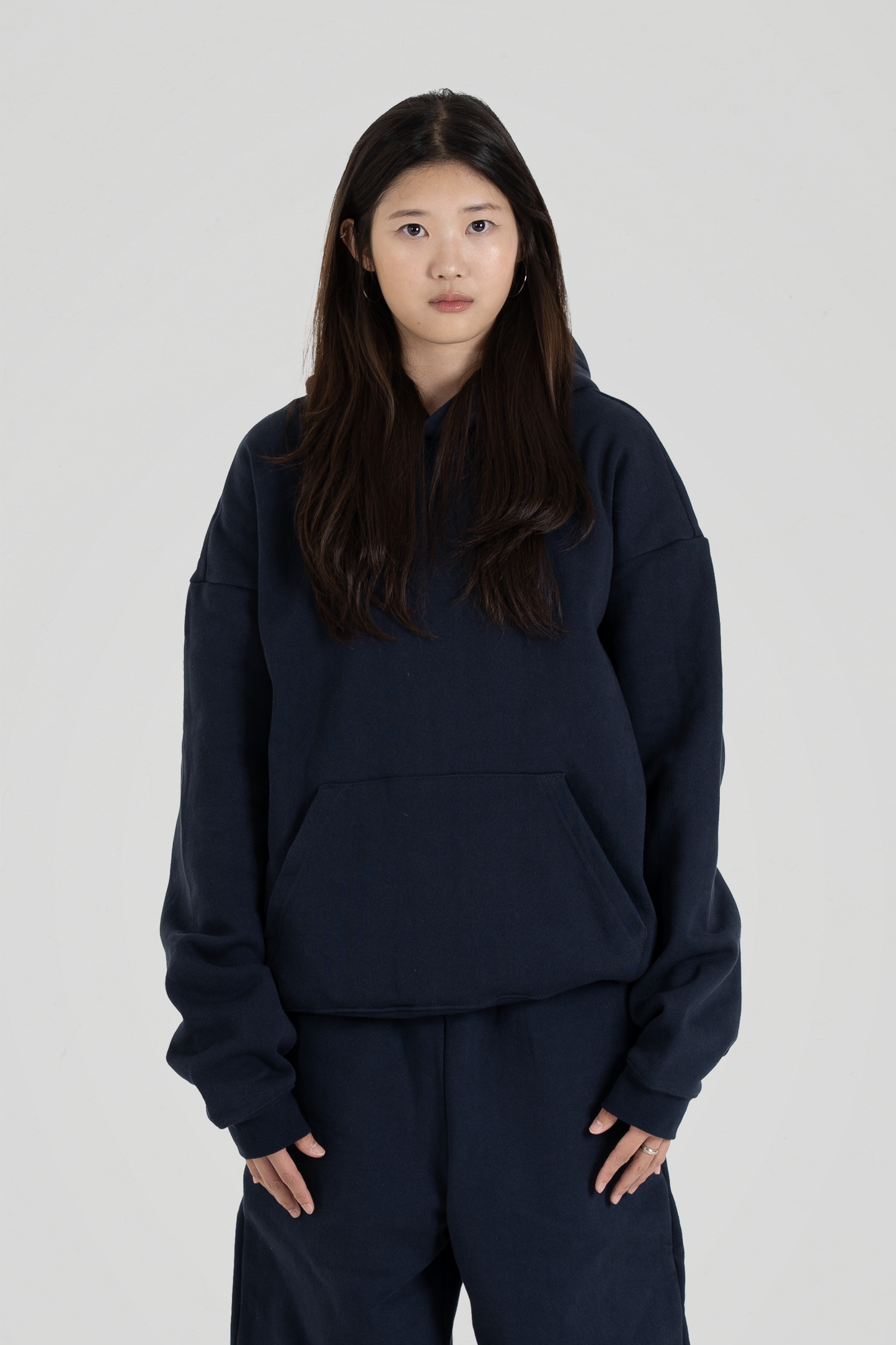 350 GSM 'Dark Navy' Fleece Hoodie