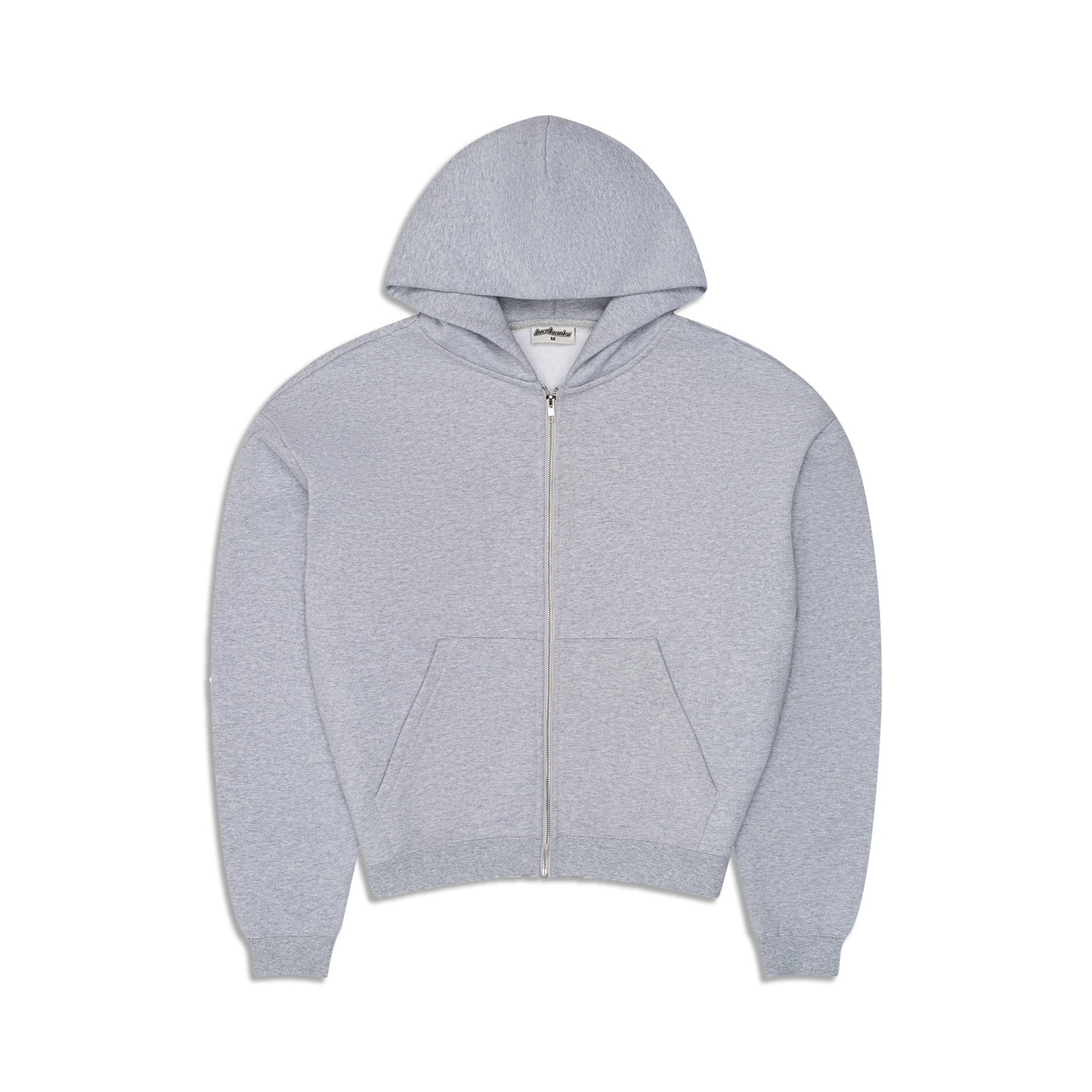 600 GSM 'Heather Grey' Zip-Up Hoodie