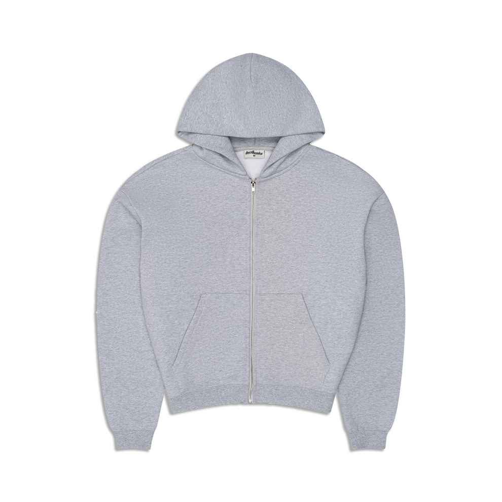 Logo zip-up hoodie / Heather Gray
