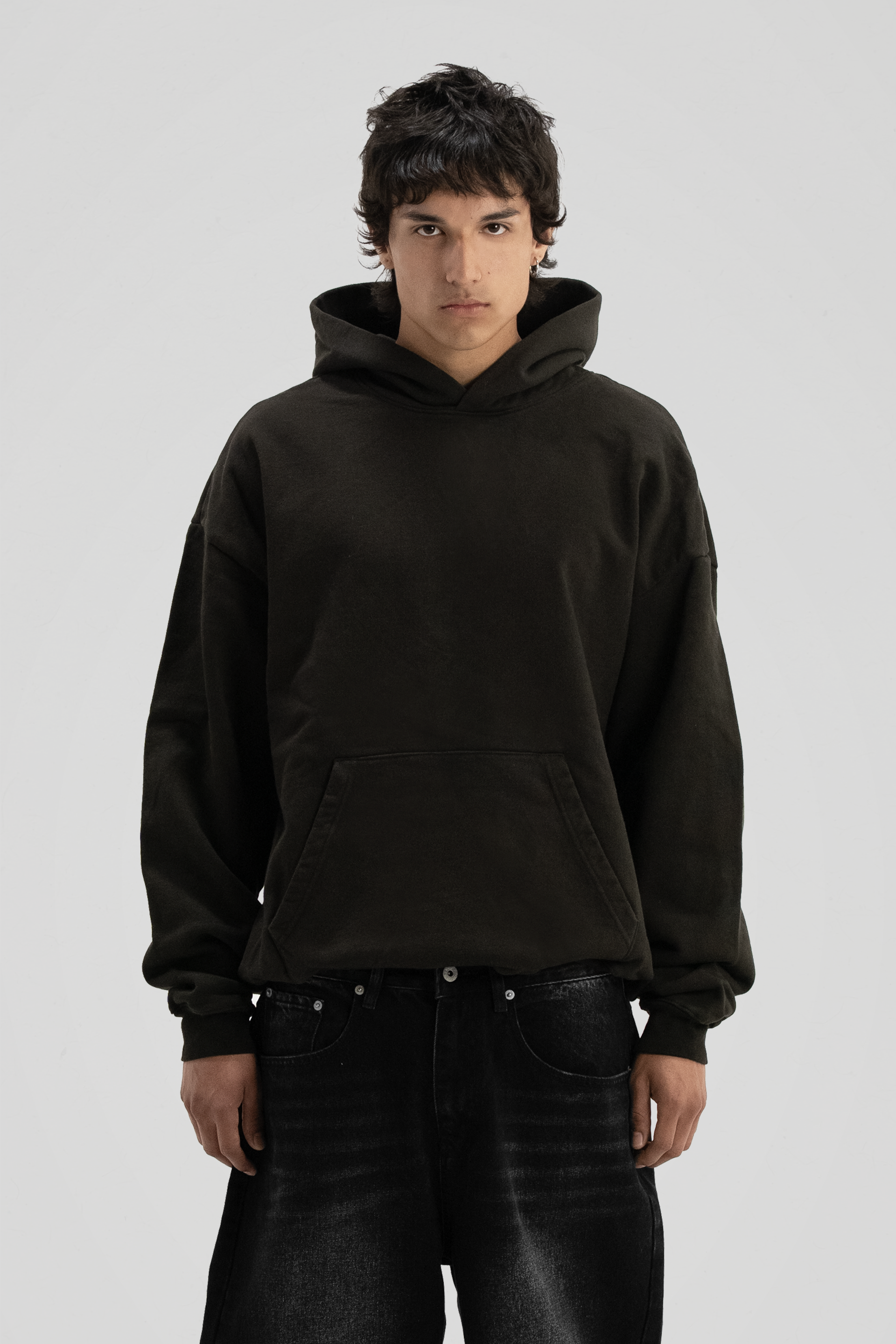 600 GSM 'Ash Black' Core Hoodie – LucidBlanks