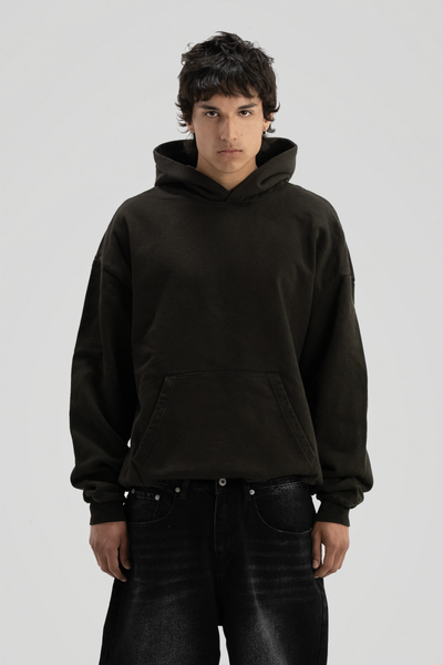 600 GSM 'Ash Black' Core Hoodie – LucidBlanks