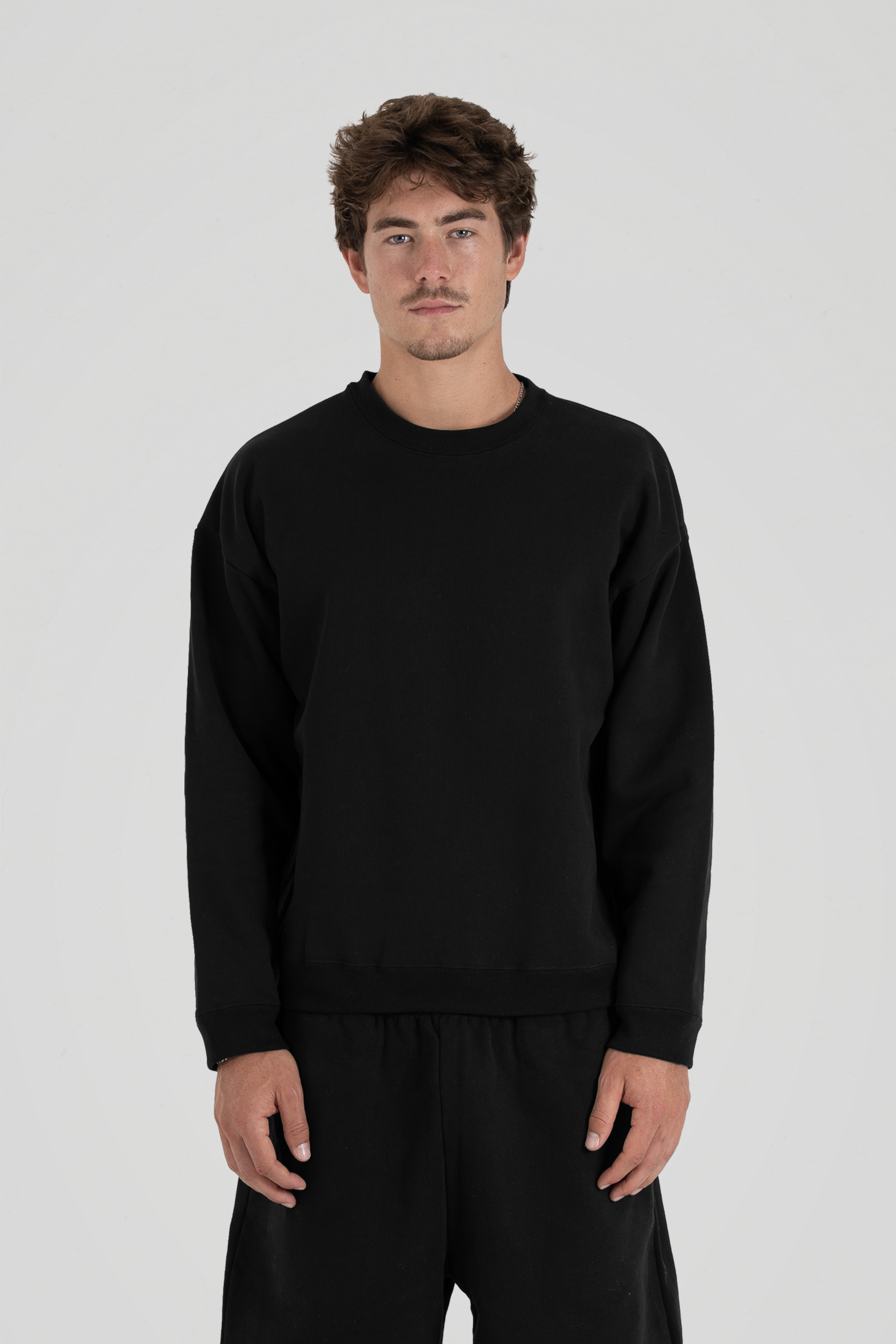 600 GSM 'Black' Fleece Crewneck – LucidBlanks