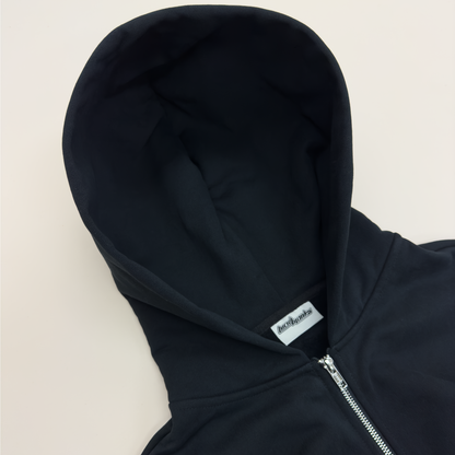 600 GSM 'Black' Zip-Up Hoodie