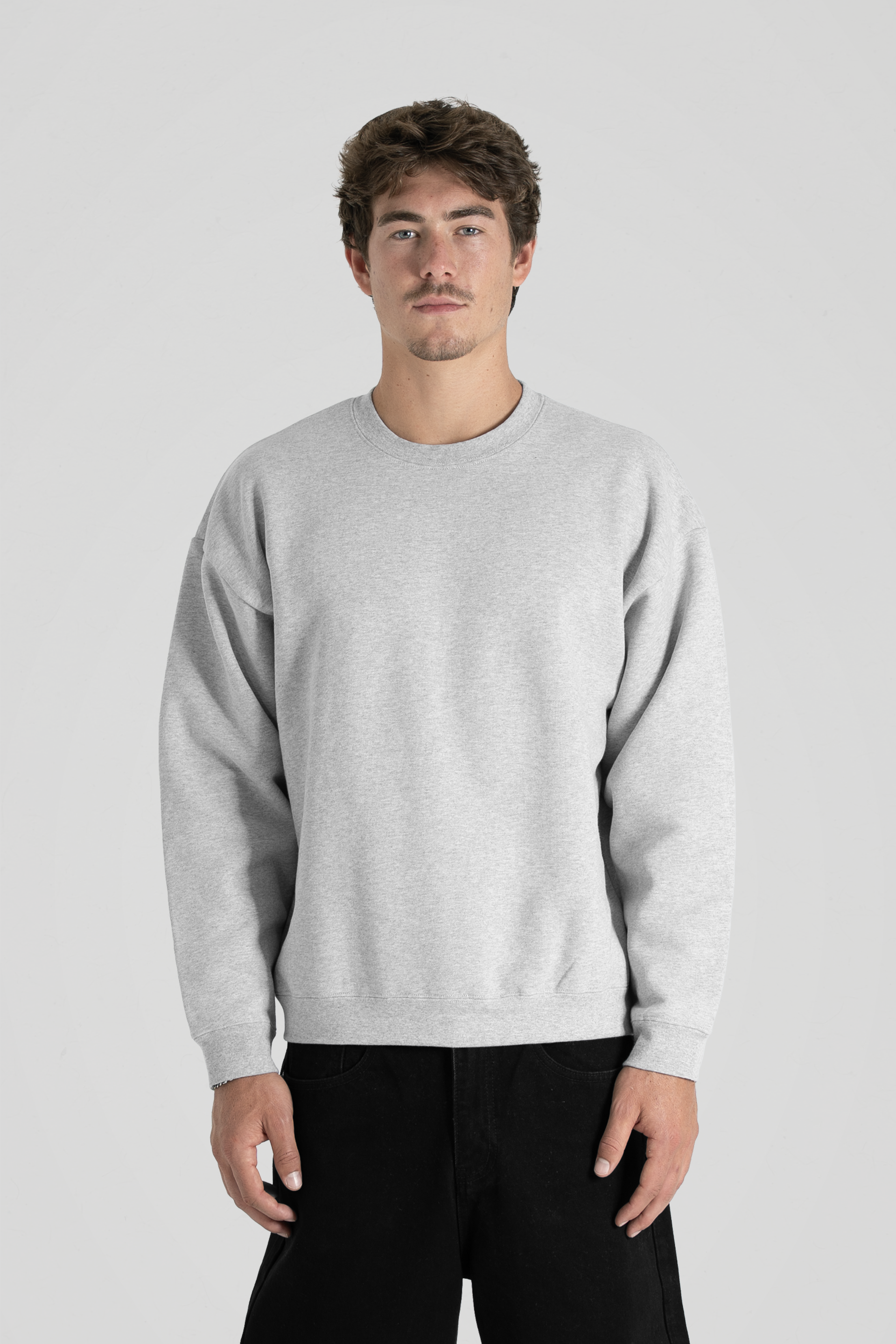 600 GSM 'Heather Grey' Fleece Crewneck – LucidBlanks