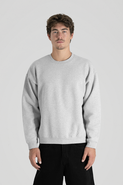 600 GSM 'Heather Grey' Fleece Crewneck – LucidBlanks
