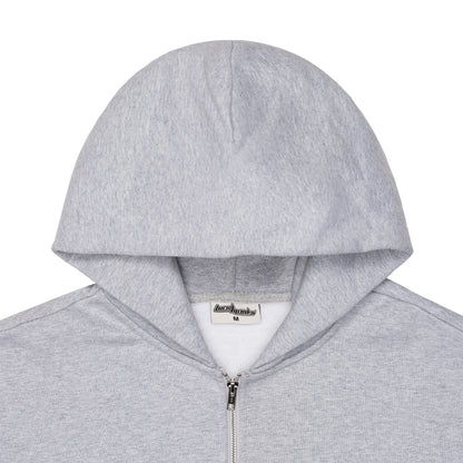 600 GSM 'Heather Grey' Zip-Up Hoodie