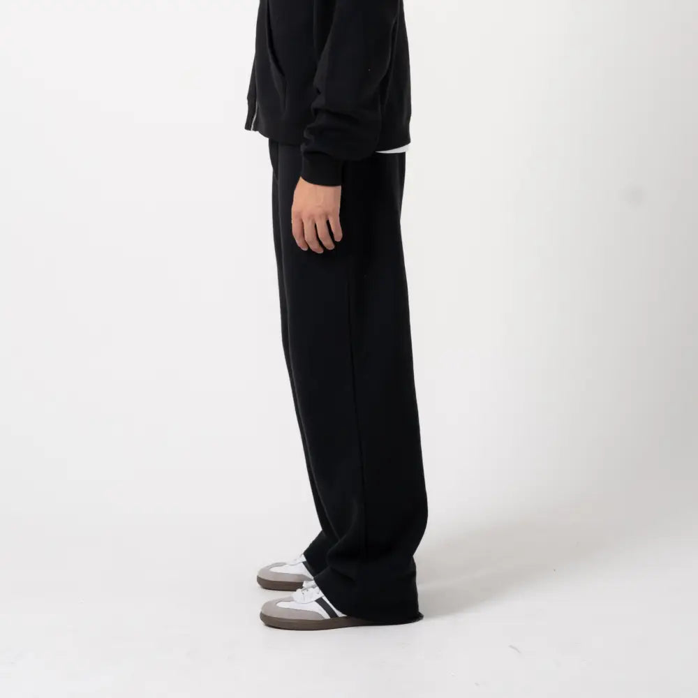 350 GSM 'Black' Extra Thick Open Bottom Fleece Sweatpants