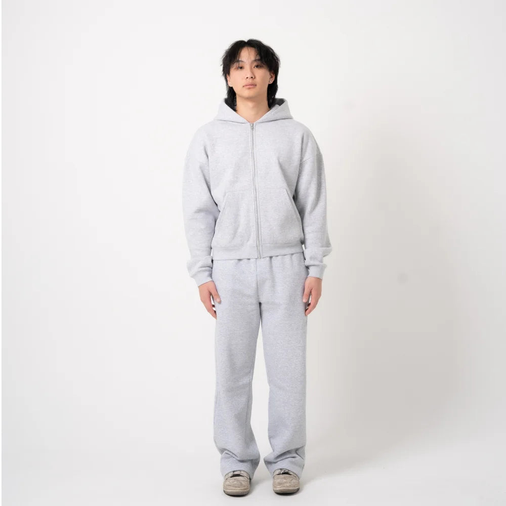 350 GSM 'Heather Grey' Zip-Up Hoodie
