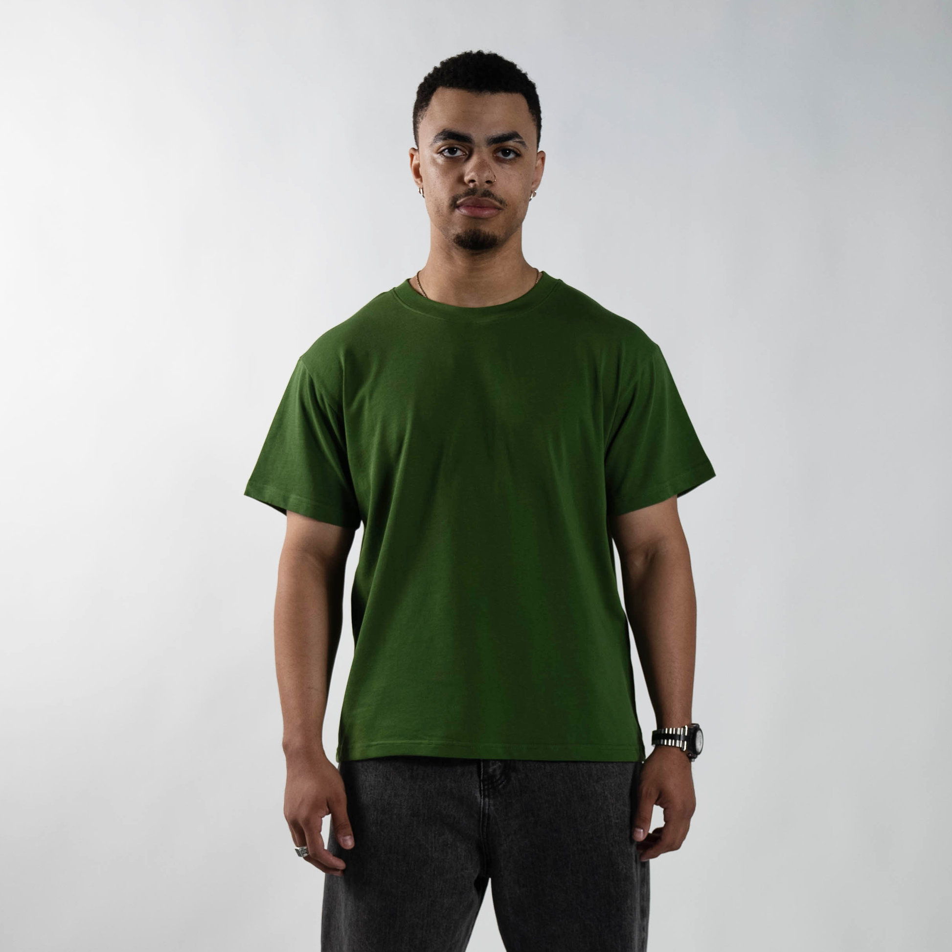 300 GSM 'Army Green' Standard Tee – LucidBlanks