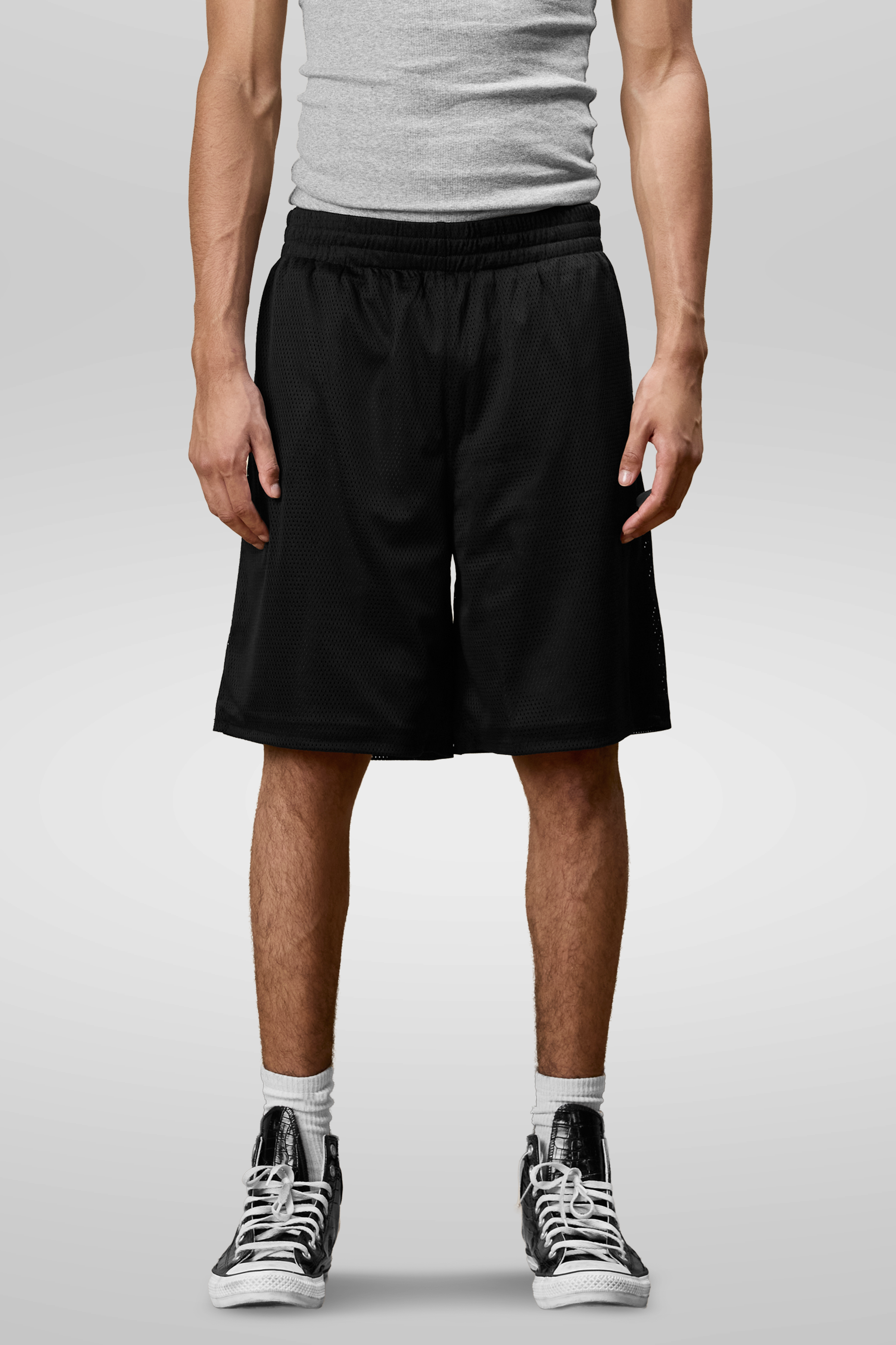 Black Mesh Shorts