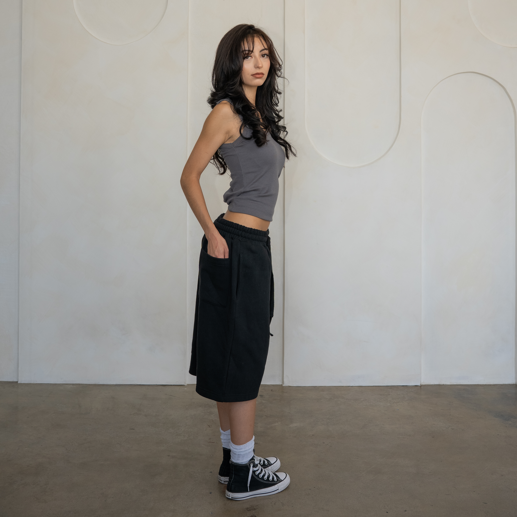 'Black' Baggy Sweat Shorts