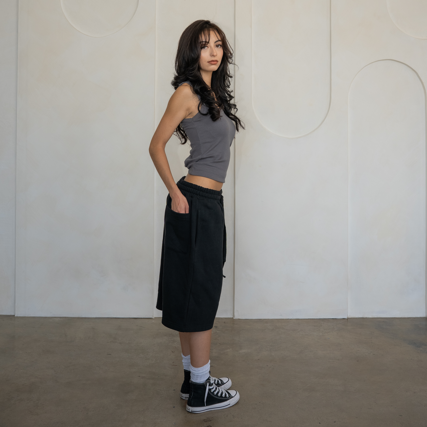 'Black' Baggy Sweat Shorts