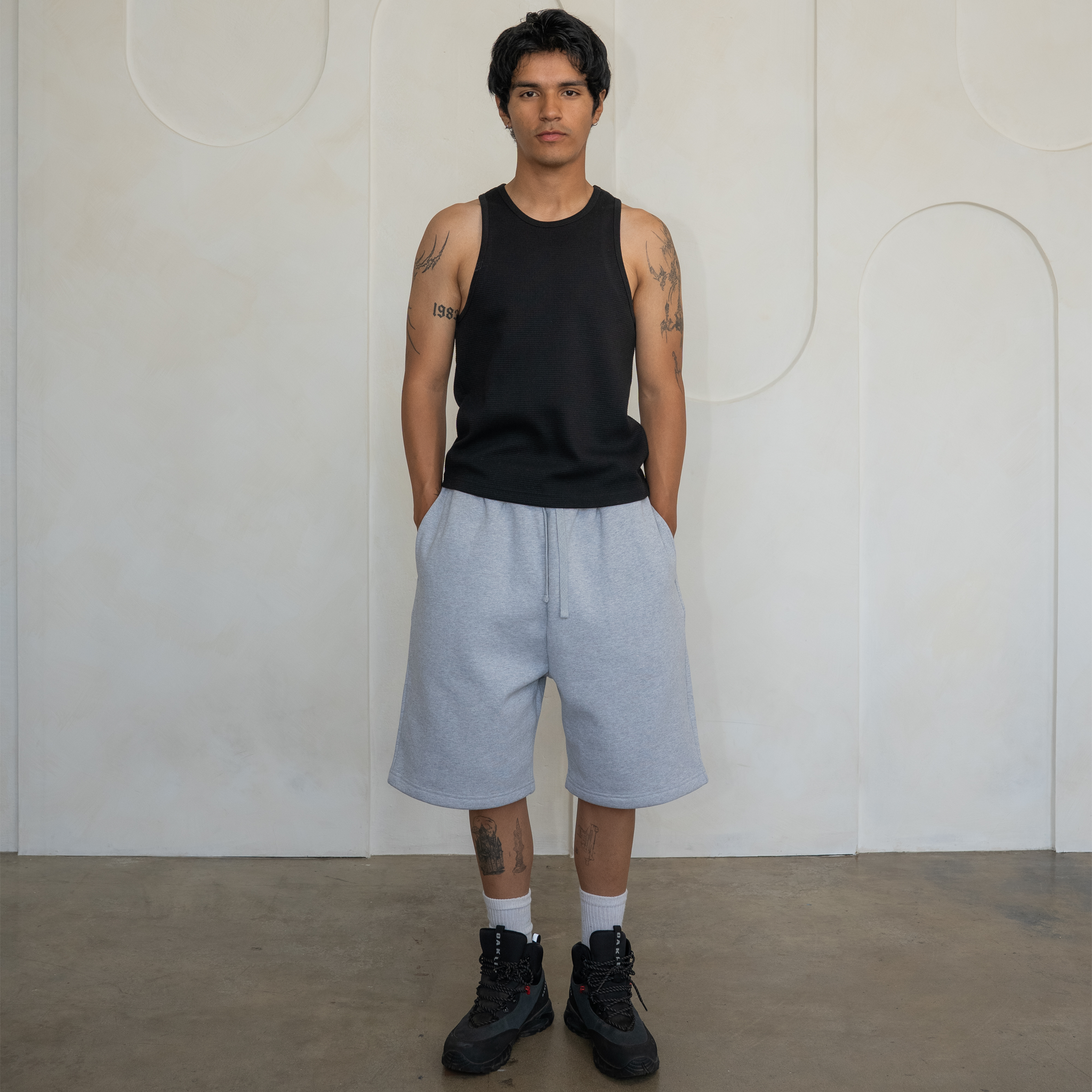 'Black' Waffle Knit Tank Top