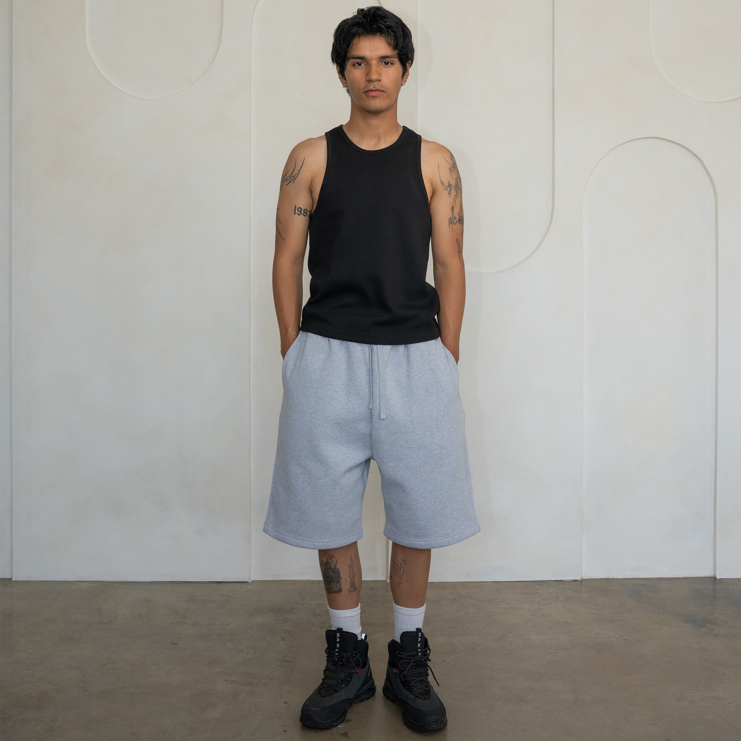 'Black' Waffle Knit Tank Top