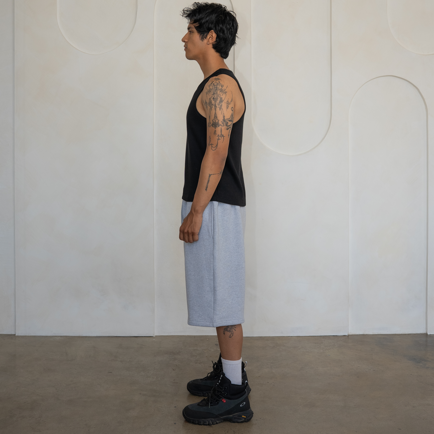 'Black' Waffle Knit Tank Top