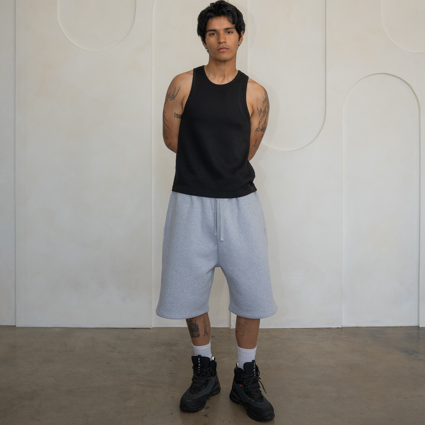 'Black' Waffle Knit Tank Top