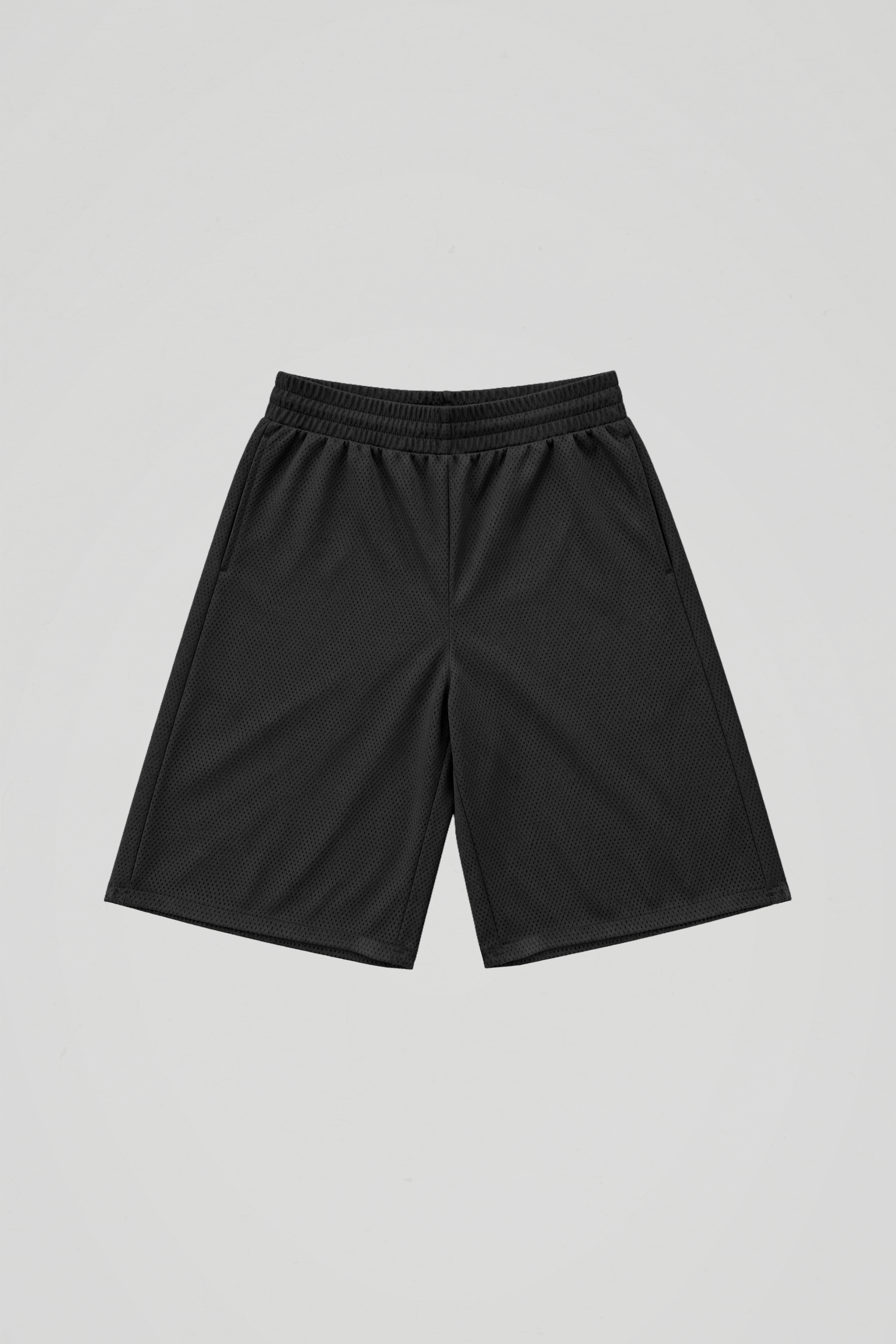 Black Baggy Mesh Shorts