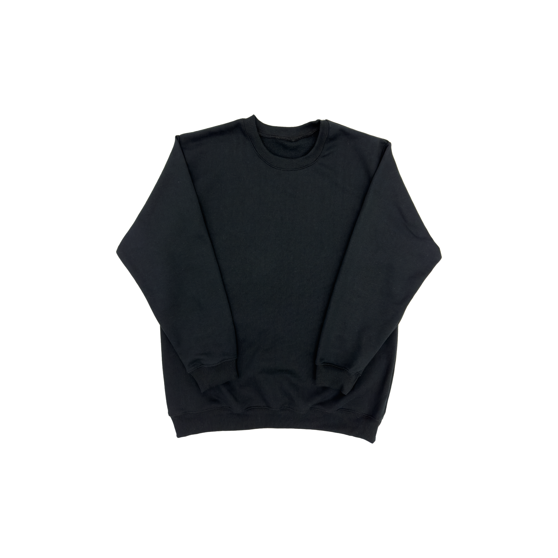 500 GSM Black French Terry Cotton Crewneck