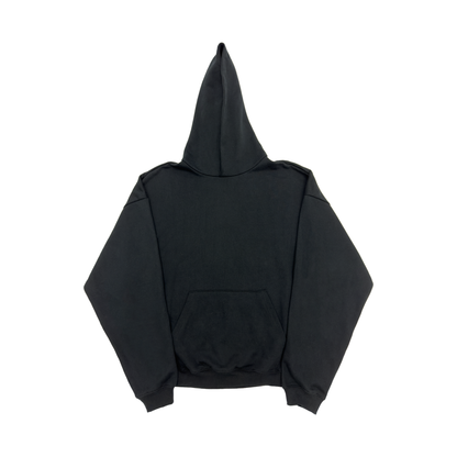 600 GSM Garment Dyed 'Black' French Terry Cotton Hoodie
