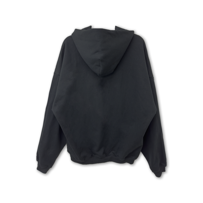 600 GSM Garment Dyed 'Black' French Terry Cotton Hoodie