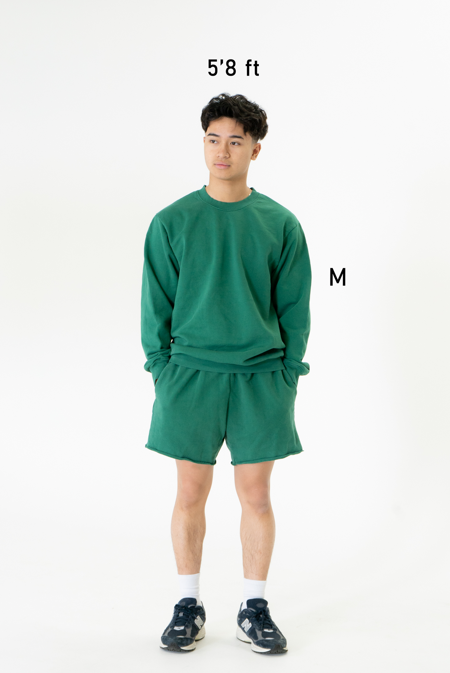 500 GSM 'Grass Green' French Terry Cotton Crewneck