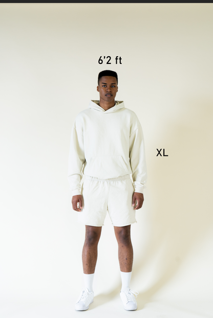 500 GSM Garment Dye 'Off White' French Terry Cotton Hoodie