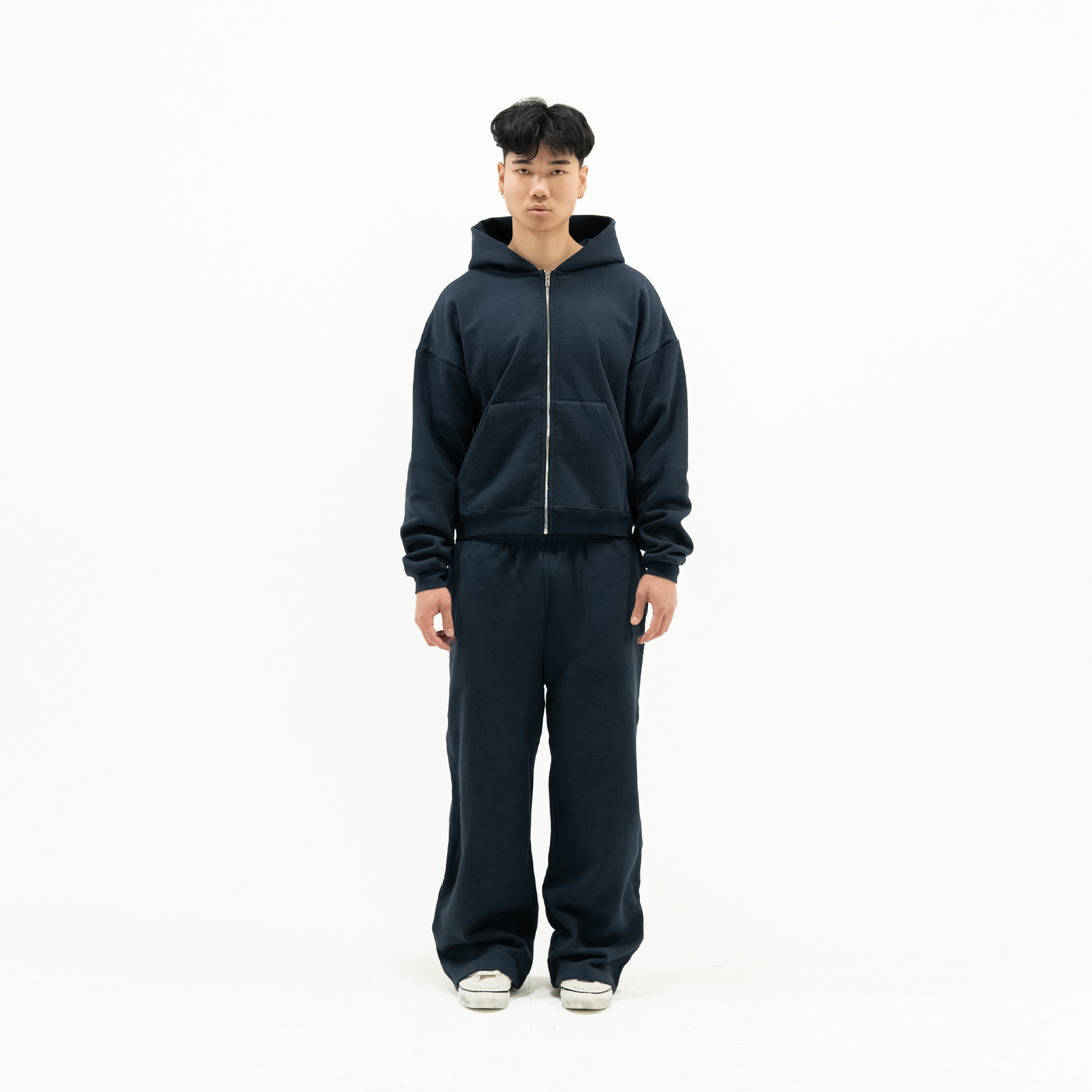 600 GSM 'Dark Navy' Zip-Up Hoodie