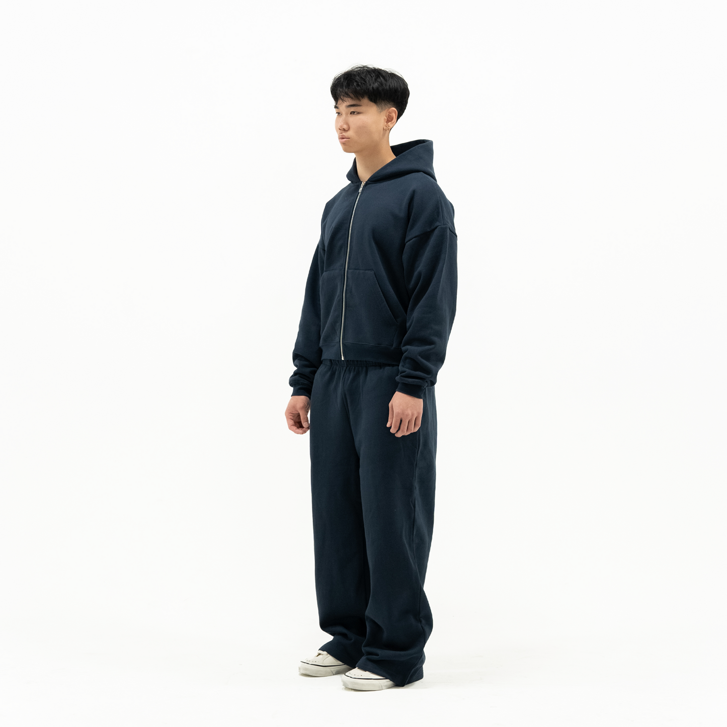 600 GSM 'Dark Navy' Zip-Up Hoodie