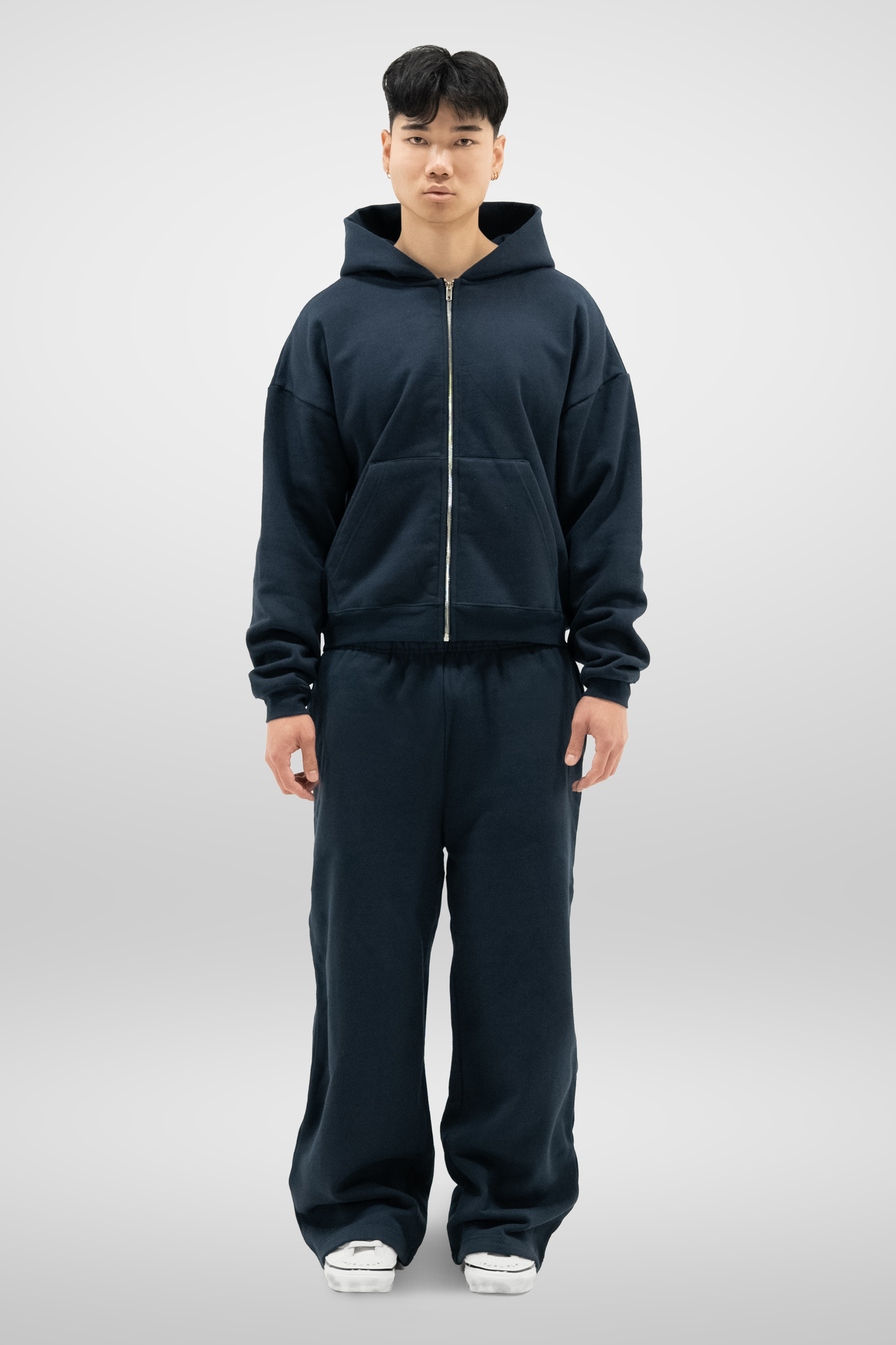 600 GSM 'Dark Navy' Zip-Up Hoodie