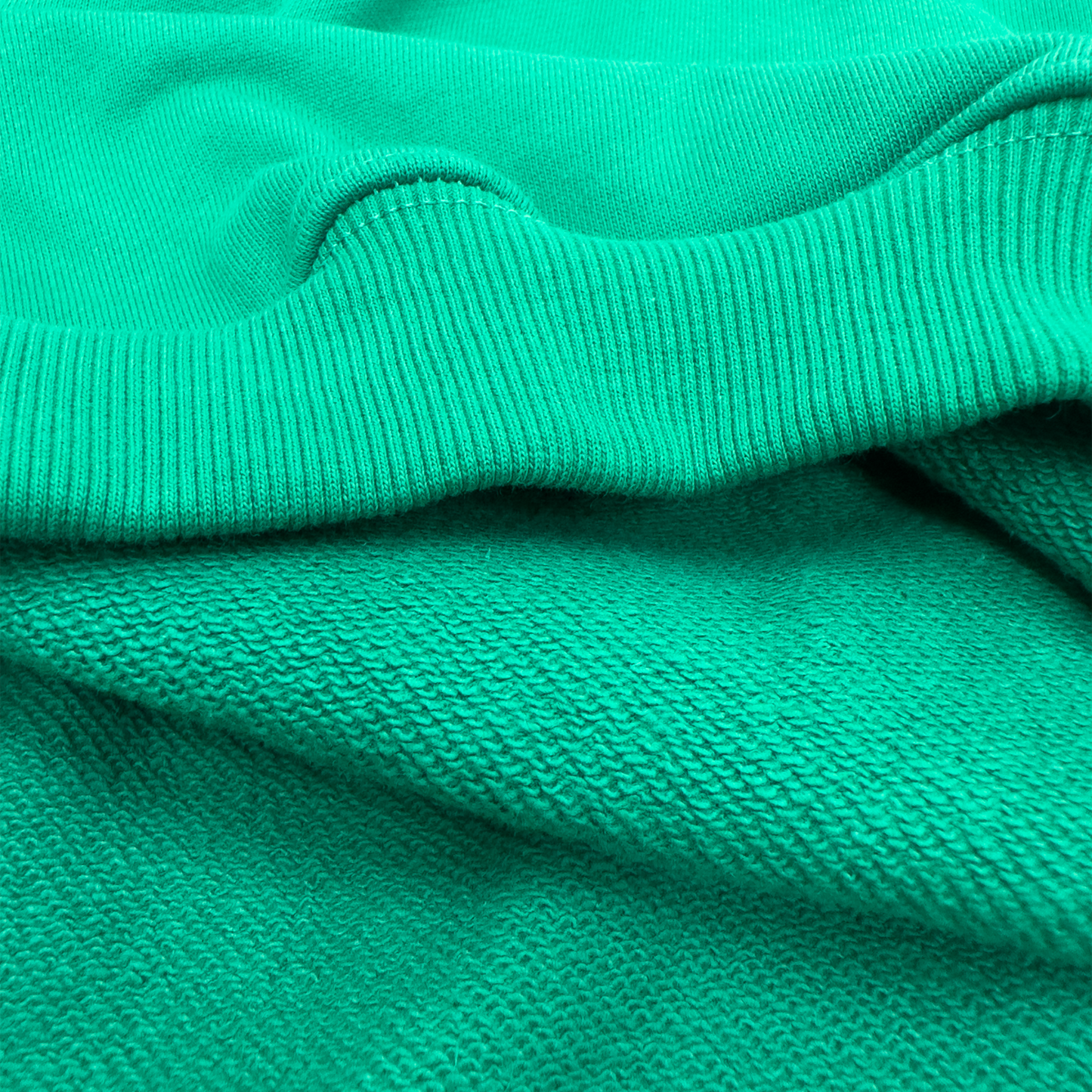 500 GSM 'Grass Green' French Terry Cotton Crewneck