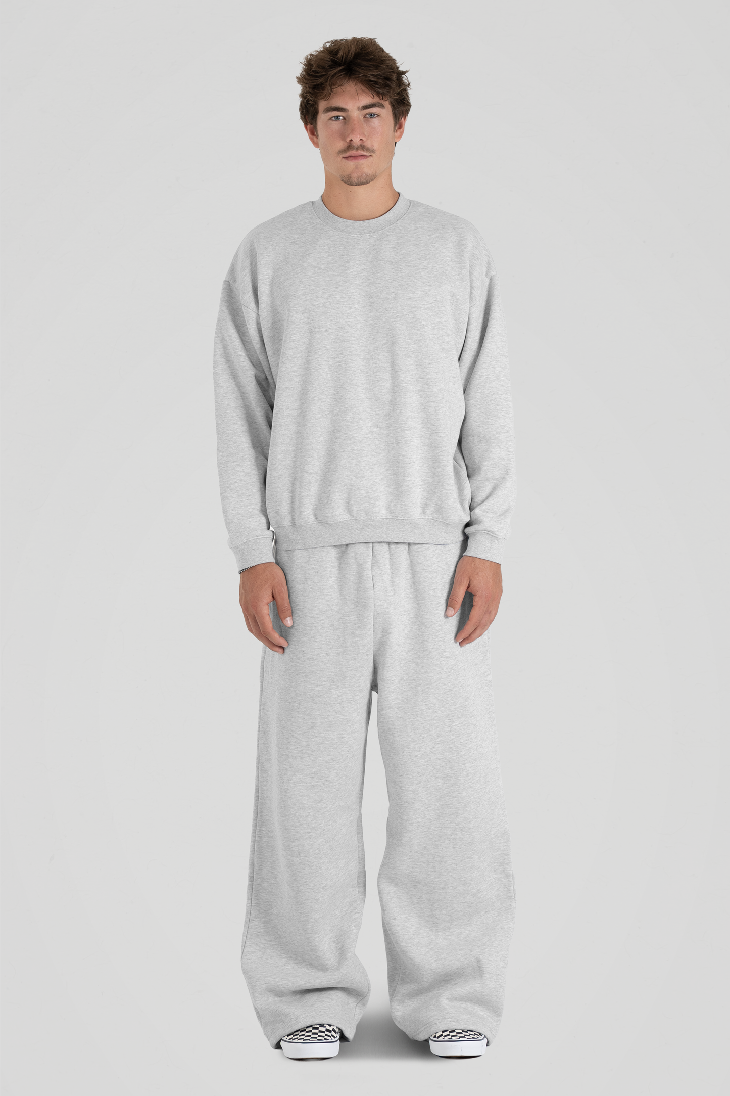 350 GSM 'Heather Grey' Fleece Crewneck
