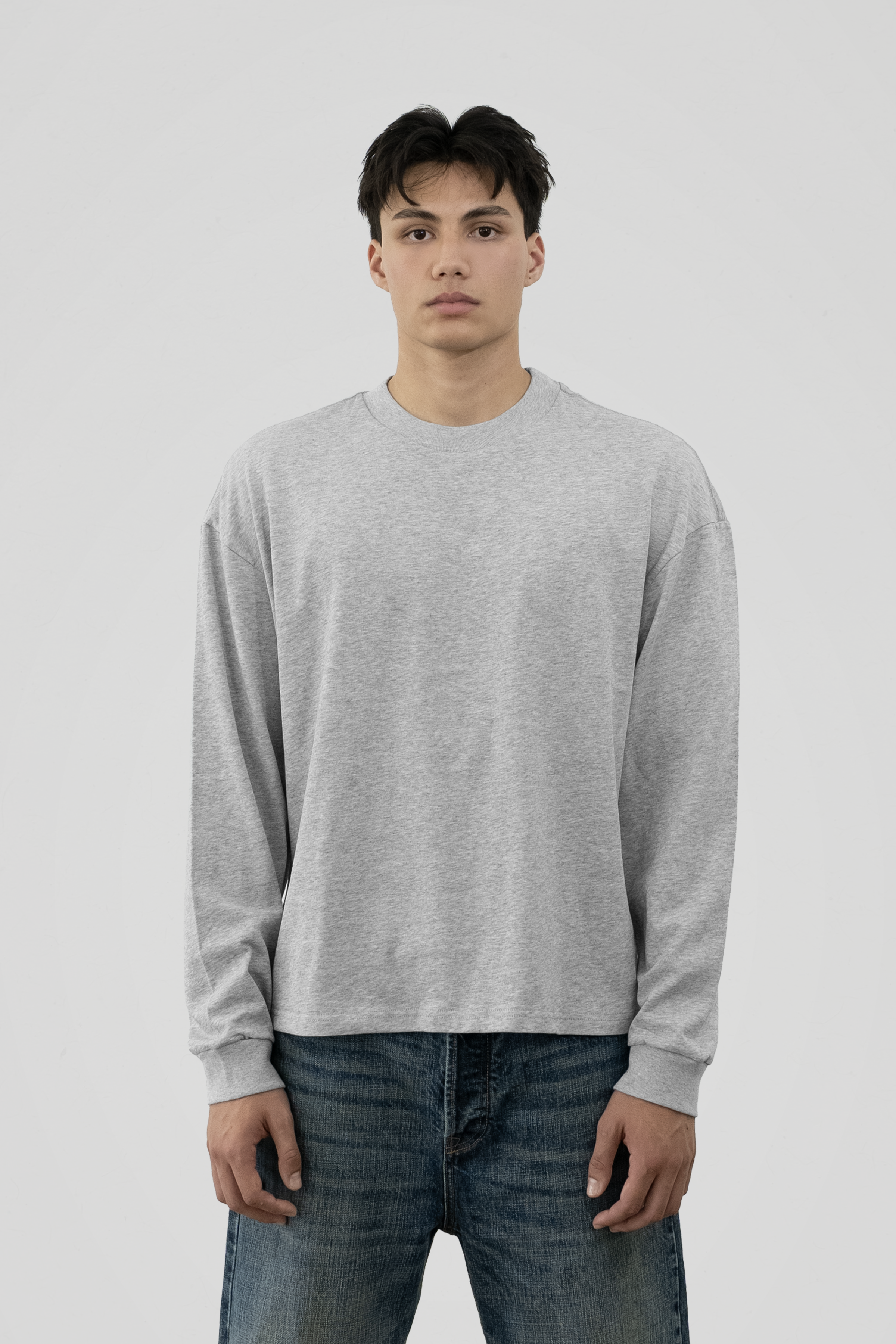 300 GSM 'Heather Grey' Long Sleeve Tee