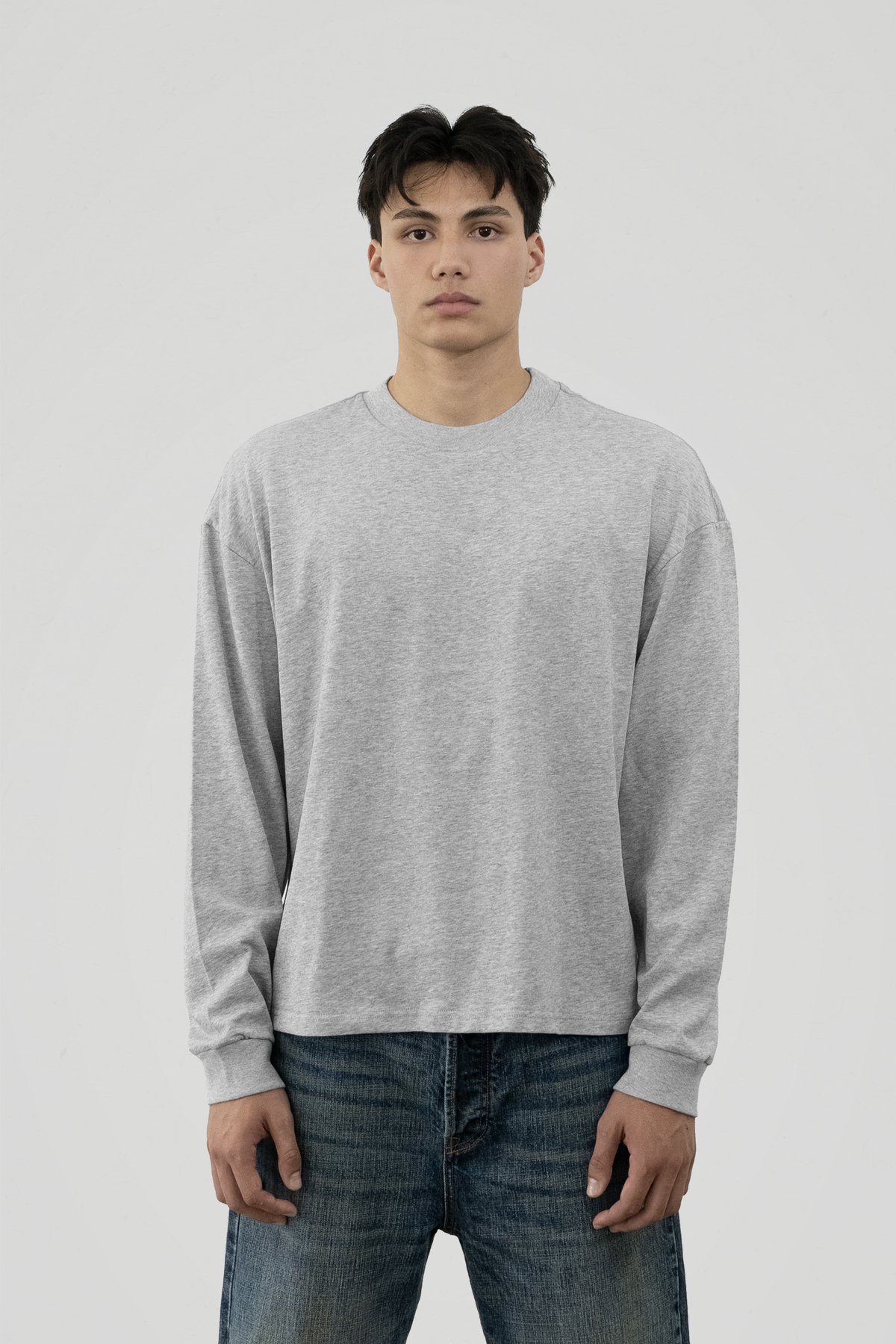 300 GSM 'Heather Grey' Long Sleeve Tee
