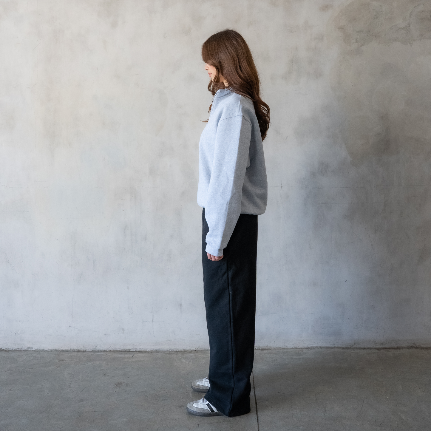 600 GSM 'Heather Grey' Quarter Zip Sweatshirt