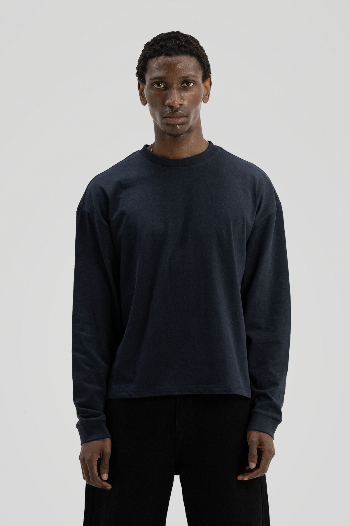 300 GSM 'Dark Navy' Long Sleeve Tee – LucidBlanks